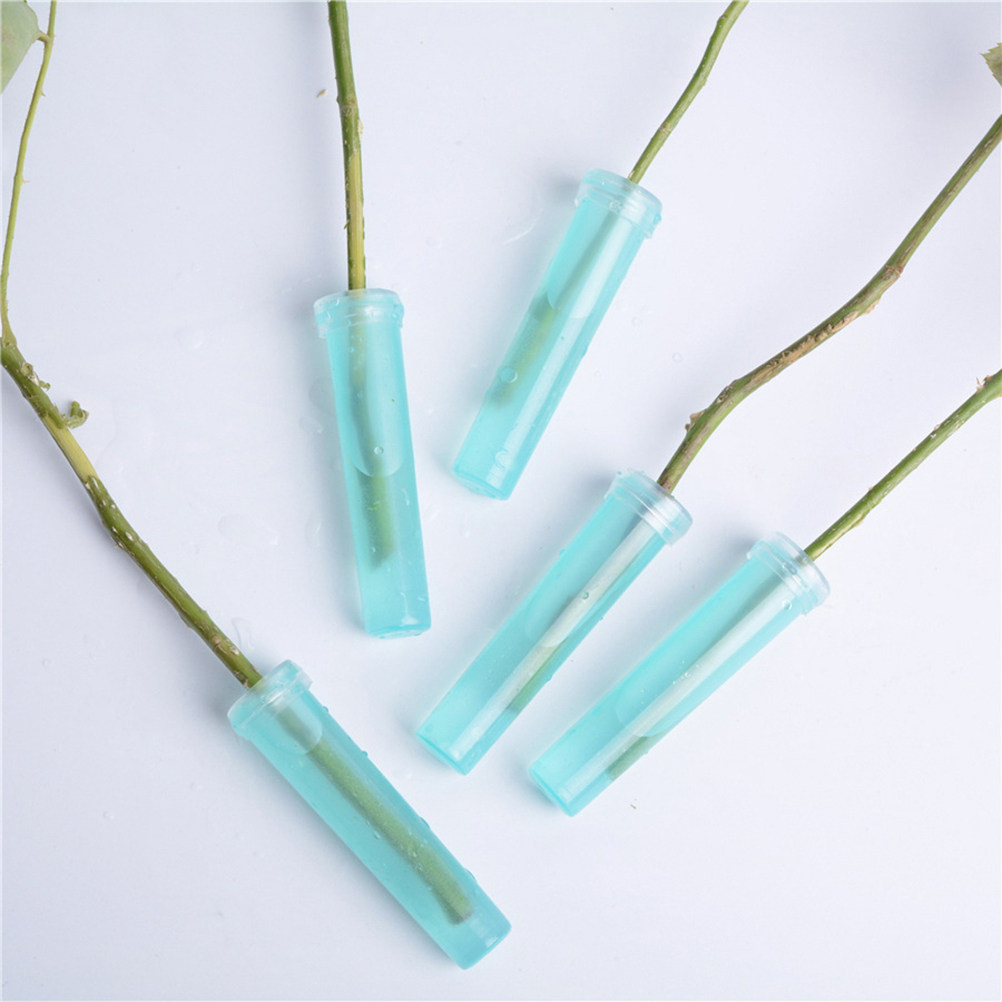 Stem Extender Tube - 20개 꽃병용 물통 4.1x1.8cm 스카이블루 생화