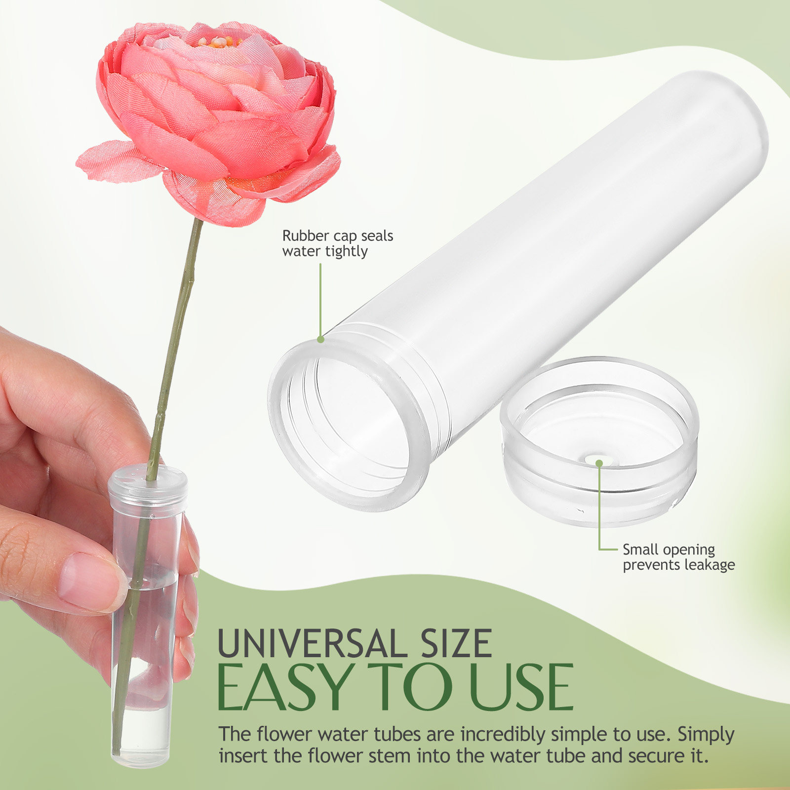 100개 꽃 물통, 누수 방지 꽃 줄기 튜브, 꽃꽂이  - Stem Extender Tube 리뷰 및 가격