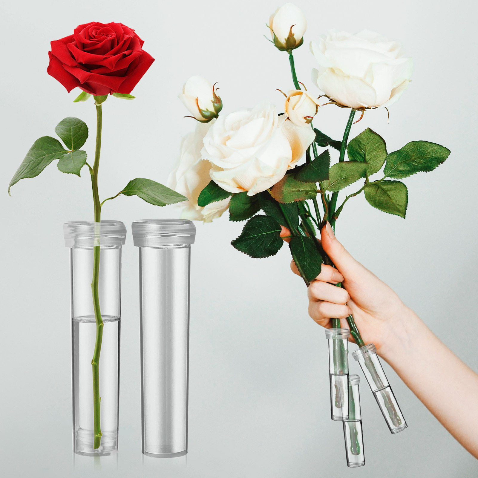 100개 꽃 물통, 누수 방지 꽃 줄기 튜브, 꽃꽂이  - Stem Extender Tube 리뷰 및 가격